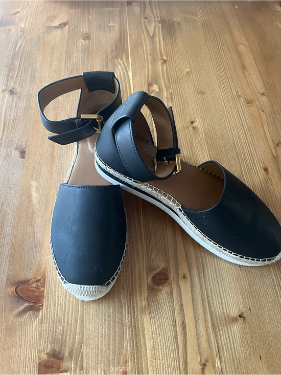 See By Chloe Shoes - See by Chloe Black Espadrille Ankle-Strap Flats - Women